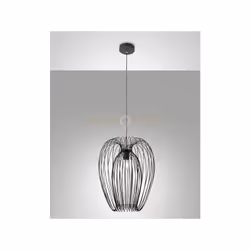 Lampadario a sospensione in metallo, disponibile in 3 colori. Composta da 1 luce con attacco E27 (lampadina non inclusa). Alt ...