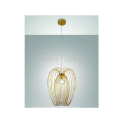 Camp lampadario a sospensione oro opaco in metallo 1 luce attacco E27 D.40CM