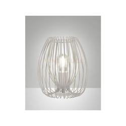 Fabas Luce - camp lampada da tavolo bianca 1 luce attacco E27 struttura in metallo D.20CM