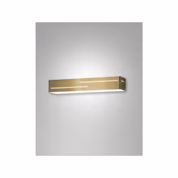 Applique LED 3000K - 18W - 1700 lm. Struttura in metallo e metacrilato, colore ottone satinato. IP20.