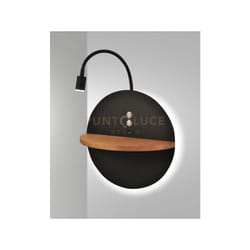 Fabas Luce - dual applique nera a led 3000K - 9W + 6,5W - 750 lm + 630 lm retroilluminazione orientabile dimmerabile
