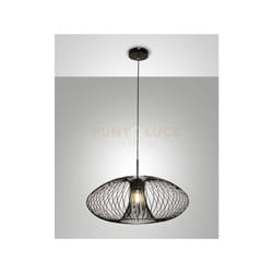 Fassa Lampadario A Sospensione Nera 1 Luce Attacco E27 D.60cm