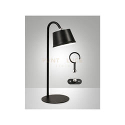 Fabas Luce - armanda kit completo illuminatore nero a led 3W 3000K 320LM dimmerabile e orientabile ricaricabile IP54