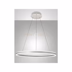 Lampadario a sospensione moderno colore bianco a LED 3000K - 64W - 6980 lm, LED dimmerabile a taglio di fase, altezza regolab ...