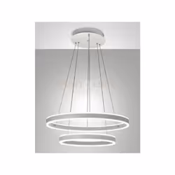 Lampadario a sospensione moderno colore bianco composto da 2 rings a LED 3000K - 108W - 11780 lm, LED dimmerabile a taglio di ...