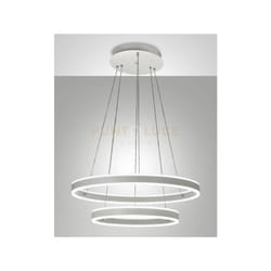 PALAU LAMPADARIO A SOSPENSIONE BIANCA 2 RINGS A LED 3000K - 108W - 11780 lm DIMMERABILE