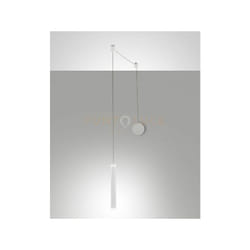 Fabas Luce - prado lampadario a sospensione bianca 1 luce c/decentramento a led 3000K - 6,5W - 720 lm dimmerabile