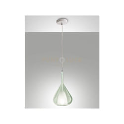 Fabas Luce - lila sospensione 1 luce verde trasparente attacco E27 D.20CM