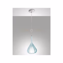 Lampadario a sospensione Lila Struttura in metallo e vetro borosilicato, colore azzurro, 1 luce attacco E27, altezza regolabi ...