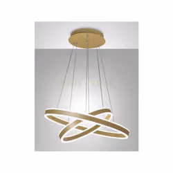 Lampadario a sospensione moderno colore oro opaco composto da 2 rings a LED 3000K - 108W - 11780 lm, LED dimmerabile a taglio ...