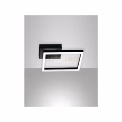 Applique con struttura in metallo e metacrilato a LED 3000K - 22W - 2160 lm, dimmerabile a taglio di fase, colore nero, Monta ...