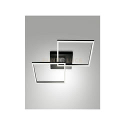 Fabas Luce - bard plafoniera nera L.65X65CM 2 luci a led 3000K - 52W - 5180 lm dimmerabile