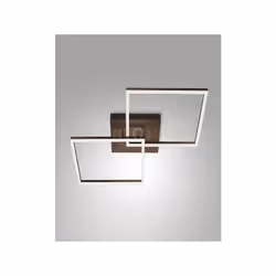 Plafoniera corten 2 luci a LED 3000K - 52W - 5180 lm. LED dimmerabile a taglio di fase, IP20.