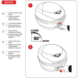 GIVI E300 - Bauletto Monolock con chiusura nuova, nero-rosso