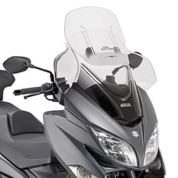 GIVI Parabrezza trasparente, altezza 650-770 mm larghezza 670 mm per Suzuki Burgman 400 (17-21) Parabrezza