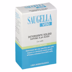 Saugella Viso Sapone-Non-Sapone pH Acido per Pelli Grasse e Impure 100g