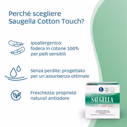 SAUGELLA Cotton Touch Notte 12 pz Assorbenti - Vista aggiuntiva 4
