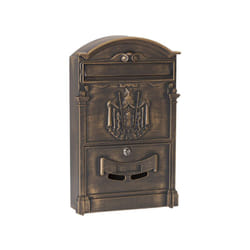 ARREGUI Cassetta Postale Individuale di Stile Classico in Alluminio, Cassetta della Posta da Parete Decorativa, Dimensione M (DIN A4 e Riviste) Bronzo