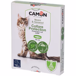 Camon Collare Barriera è un collare antiparassitario per gatti, con olio essenziale di Neem.
