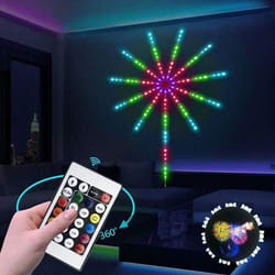 Euronatale - striscia luminosa led fuochi d'artificio luce musicale natale smart usb natale