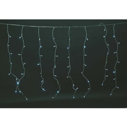 Euronatale - Tenda luminosa colore bianco 288 luci effetto pioggia 8 funzioni per esterno 6 x 1 metro