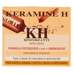 Keramine H Fascia Avorio Fiale Anticaduta per Capelli Secchi 10 Fiale da 10ml