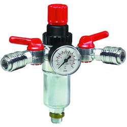 Fiac - Regolatore di Pressione con Manometro, Filtro, 2xRaccordo Universale, Raccordo 3/8' m, Press. Max 12 Bar, Portata 180 l/min. Ideale per