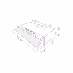 Elica Estraible T ST GR/F/60 Semintegrato (semincassato) Argento, Acciaio inox 170 m³/h