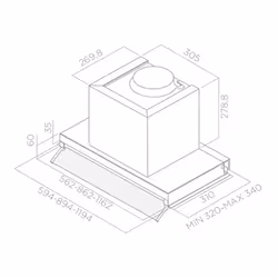 Elica Boxin IX/A/90 Integrato Acciaio inox 430 m³/h - Vista aggiuntiva 4