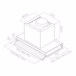 Elica Boxin IX/A/120 Integrato Acciaio inox 430 m³/h - Vista aggiuntiva 4
