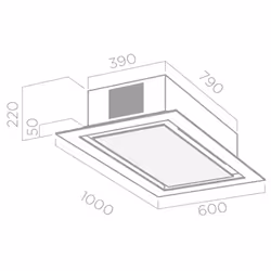 Elica Etoile 60X1000 AP WH/GL/F Integrato a soffitto Acciaio inox, Bianco 475 m³/h