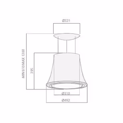 Elica Audrey Classic/F/49 Sospeso Bianco 325 m³/h