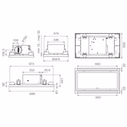 Elica CLOUD SEVEN IX/A/90 Integrato a soffitto Acciaio inox 460 m³/h - Vista aggiuntiva 6