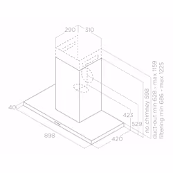 Elica THIN IX/A/90 Cappa aspirante a parete Acciaio inox 385 m³/h - Vista aggiuntiva 7