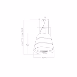 Elica Wave UX IX/F/51 Sospeso Acciaio inox 610 m³/h - Vista aggiuntiva 4