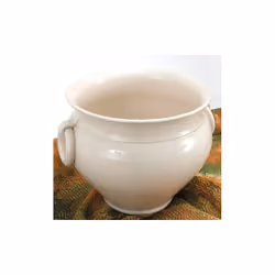 CACHEPOT CON ANELLI Cachepot in ceramica, liscio e lucido, smaltato bianco. Dotato di anelli. Cachepot 25 Bianco Con Anelli A ...