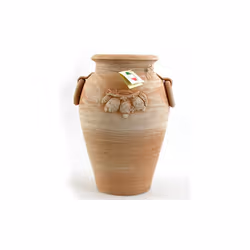 Porta ombrelli in terracotta grezza, con anelli e decoro a limoni. Utilizzo per esterno/interno. Portaombrelli Cm 50 Decon Li ...