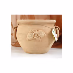 Cachepot in ceramica con anelli e decoro in rilievo. Utilizzo per esterno/interno. Cachepot 25 Decon Limoni- SPECIFICHE DEL P ...