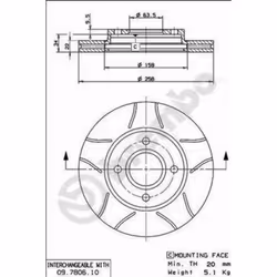 Disco freno BREMBO Max 09.7806.75, anteriore, fessura, ventilato, 1 Pezzo - Vista aggiuntiva 5