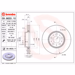 Disco freno BREMBO 9863311 anteriore, ventilato, 1 Pezzo - Vista aggiuntiva 5