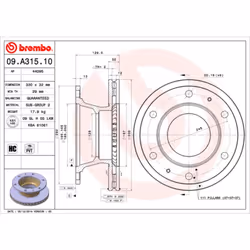 Disco freno BREMBO 09.A315.10, 1 Pezzo - Vista aggiuntiva 4
