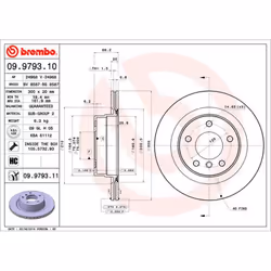 Disco freno BREMBO 9979311 posteriore, ventilato, altamente carbonizzato, 1 Pezzo