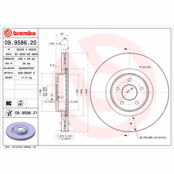 Disco freno BREMBO 9958621 anteriore, ventilato, altamente carbonizzato, 1 Pezzo