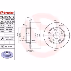 BREMBO Disco freno HONDA: Accord 7 Limousine COATED DISC LINE 9mm 5 pieno rivestito 08.B439.11 42510SDAA00,42510SEA000 Dischi freno, Dischi dei freni - Vista aggiuntiva 4