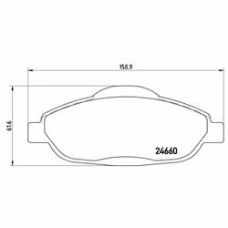 Altezza [mm]: 62. Asse di sviluppo: Davanti. Contatto di usura: No. Indice: P 61 101. Larghezza [mm]: 151. Numero WVA: 24660. ...