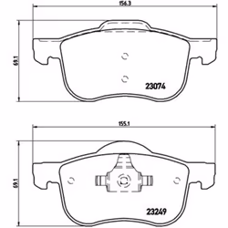 Altezza [mm]: 69. Asse di sviluppo: Davanti. Contatto di usura: No. Indice: P 86 020. Larghezza [mm]: 156, 155. Numero WVA: 2 ...