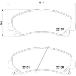 Set di pastiglie freno BREMBO P 34 007, anteriore