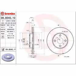 BREMBO Disco freno TOYOTA: Yaris I Hatchback, Yaris Verso, MR2 III Cabrio COATED DISC LINE 20mm 4 ventilazione interna rivestito 09.8545.11 1014001811