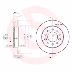 Disco freno; BREMBO; COATED DISC LINE; 258 10 5 pieno rivestito; per HYUNDAI; 584112C000
