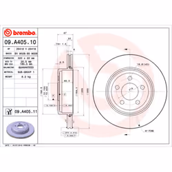 Disco freno BREMBO 09A40511 posteriore, ventilato, 1 Pezzo